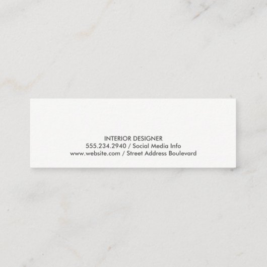 芸術的 |インテリアデザイン |抽象芸術アート スキニー名刺 (裏面)