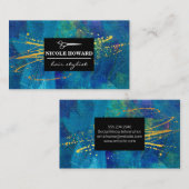 芸術的 |スパッタ |モダン美容師 名刺 (正面/裏面)