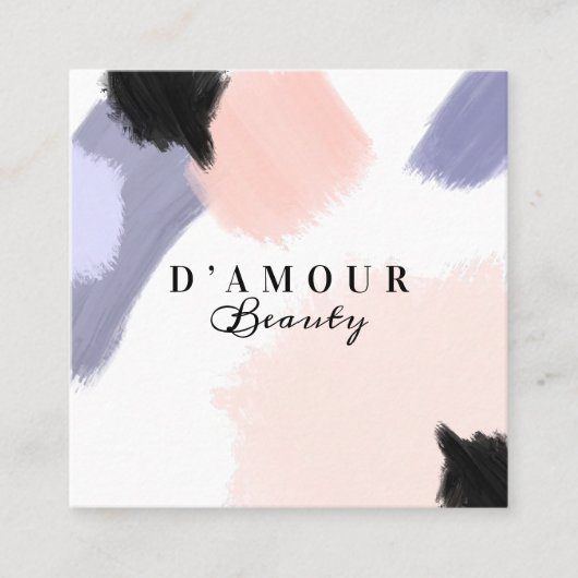 芸術的&モダン絵を描抽象芸術ストローク スクエア名刺 (正面)