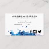 芸術的 |水色(青) |はさみ 予約カード (裏面)