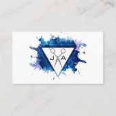 芸術的 |水色(青) |はさみ 予約カード (正面)