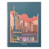 芸術的New York Skyline Notebook - パーソナライズされた ノートブック (正面)