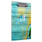 芸術色の木のアクリルの花の絵画 クリップボード (右)