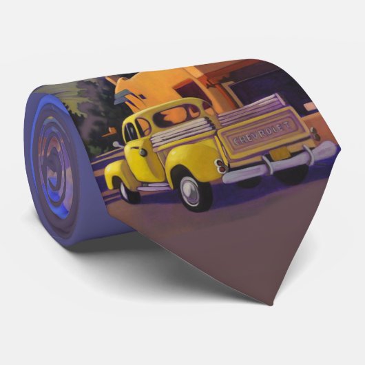 芸術西デザイナータイ- Taosの黄色いトラック ネクタイ (ロール)