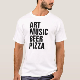 芸術音楽ビールピザ Tシャツ