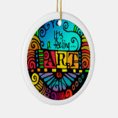 芸術-それは感じの円形のオーナメントです セラミックオーナメント (右)