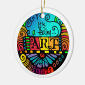 芸術-それは感じの円形のオーナメントです セラミックオーナメント (左)