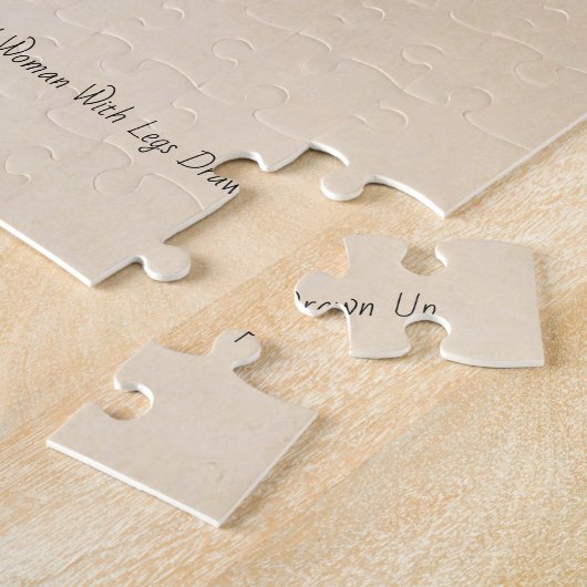 芸術、エゴンSCHIELEは抜かれた足を搭載する女性を着席させました ジグソーパズル (側面)