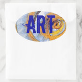 芸術 楕円形シール (バッグ)