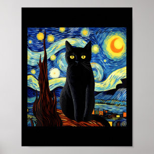 芸術 面白い 黒猫 絵画 アーティスト ヴァン ゴッホ スター ポスター