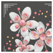 芸術DecoっぽいAppleは白、黒のピンク-活気付きます ファブリック (クローズアップ)