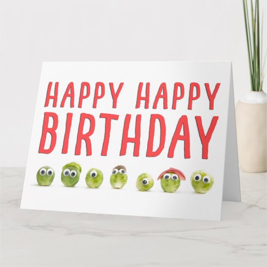 芽おもしろい出し誕生日- Googly Eyes Gift Brother カード (正面)