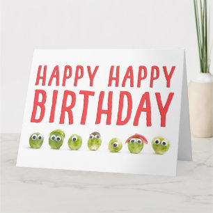 芽おもしろい出し誕生日- Googly Eyes Gift Brother カード