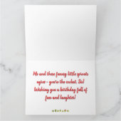 芽おもしろい出し誕生日- Googly Eyes Gift Sister カード (内部)