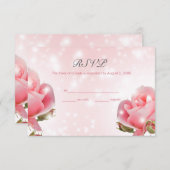 芽とピンクのバラ 出欠カード (正面/裏面)