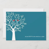 芽の出る木やシャワーに結婚鳥を愛する 招待状 (裏面)