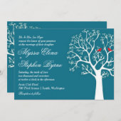 芽の出る木やシャワーに結婚鳥を愛する 招待状 (正面/裏面)