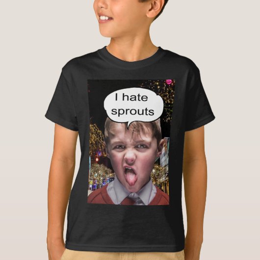 芽キャベツなんて嫌い! Tシャツ (正面)