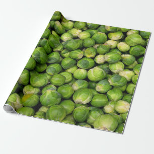 芽キャベツの緑の野菜フードパターン ラッピングペーパー