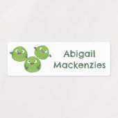 芽キャベツ野菜のパーソナライズされた漫画 ラベル (デザイン2)