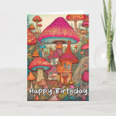 芽吹く森のキノコイラスト カード (正面)
