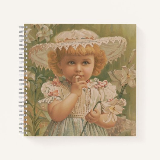 "芽生えるイースター" ビンテージイラスト 1890年頃 ノートブック (正面)