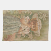 「芽生えるイースター」ヴィンテージイラスト、1890年頃 キッチンタオル (横)