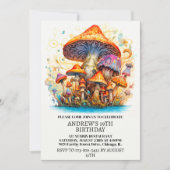 芽芸術的出しマッシュルームアートバースデーパーティー 招待状 (正面)