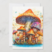 芽芸術的出しマッシュルームアートバースデーパーティー 招待状 (裏面)