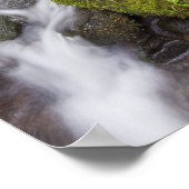 苔が岩を水やシダぼやけで覆った ポスター (角)