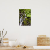 苔が岩を水やシダぼやけで覆った ポスター (キッチン)