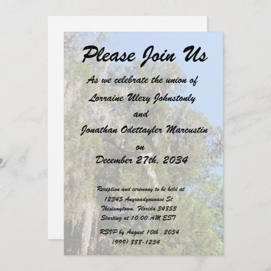 苔で覆われたスギスペインのー 招待状 (正面/裏面)