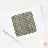 苔で覆われた石畳の道路のパターンのテクスチャ スクエアシール (封筒)