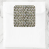 苔で覆われた石畳の道路のパターンのテクスチャ スクエアシール (バッグ)