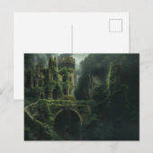 苔に覆われた城の神秘的なイメージ ポストカード (正面/裏面)