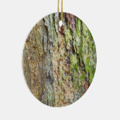 苔に覆われた木の樹皮 セラミックオーナメント (右)