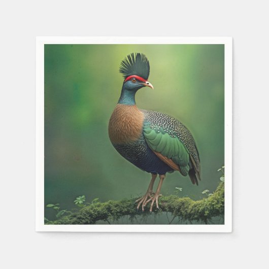 苔に覆われた枝に覆われたトゲ スタンダードカクテルナプキン (正面)