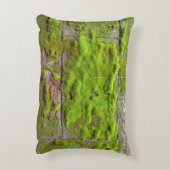 苔の壁の緑の岩のテクスチャ アクセントクッション (裏面(縦))