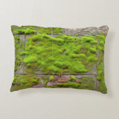 苔の壁の緑の岩のテクスチャ アクセントクッション (裏面)