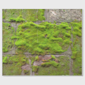 苔の壁の緑の岩のテクスチャ ラッピングペーパー (フラット)