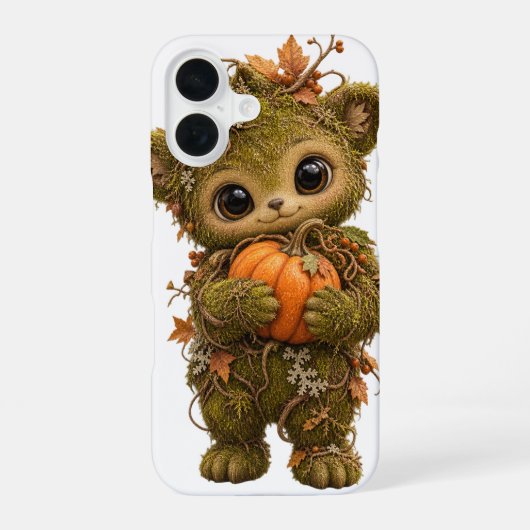 苔の森のクマのスマホケース iPhone 16ケース (裏面)
