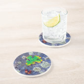 苔の葉と地衣類に覆われた岩 コースター (側面)