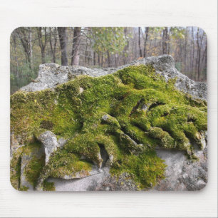苔むした壊れた墓石 マウスパッド