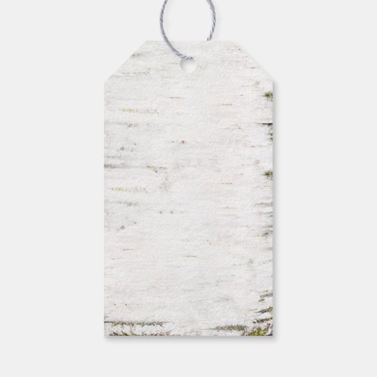 苔むした樺の木の木のハートミセス結婚ズ ギフトタグ (裏面)