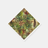 苔むした秋の森アルコールインクデカップージ紙 スタンダードカクテルナプキン (角)