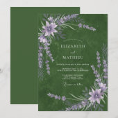 苔梅の野生の花の結婚式 招待状 (正面/裏面)