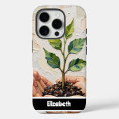 苗を手に持つ手 Case-Mate iPhoneケース (裏面)