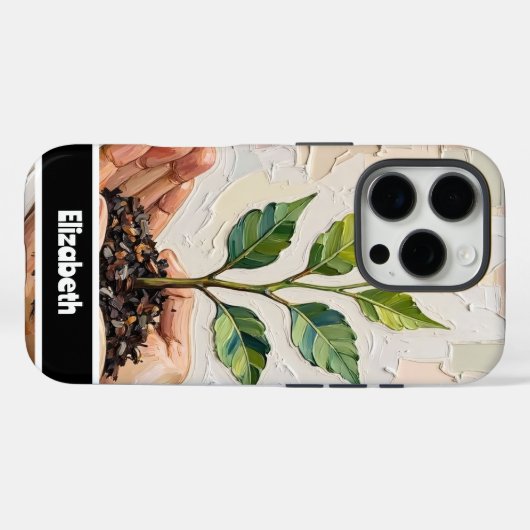 苗を手に持つ手 Case-Mate iPhoneケース (裏面 (横))