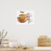 苗を持つ人の手を閉じる ポスター (キッチン)