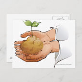 苗を持つ人の手を閉じる ポストカード (正面/裏面)